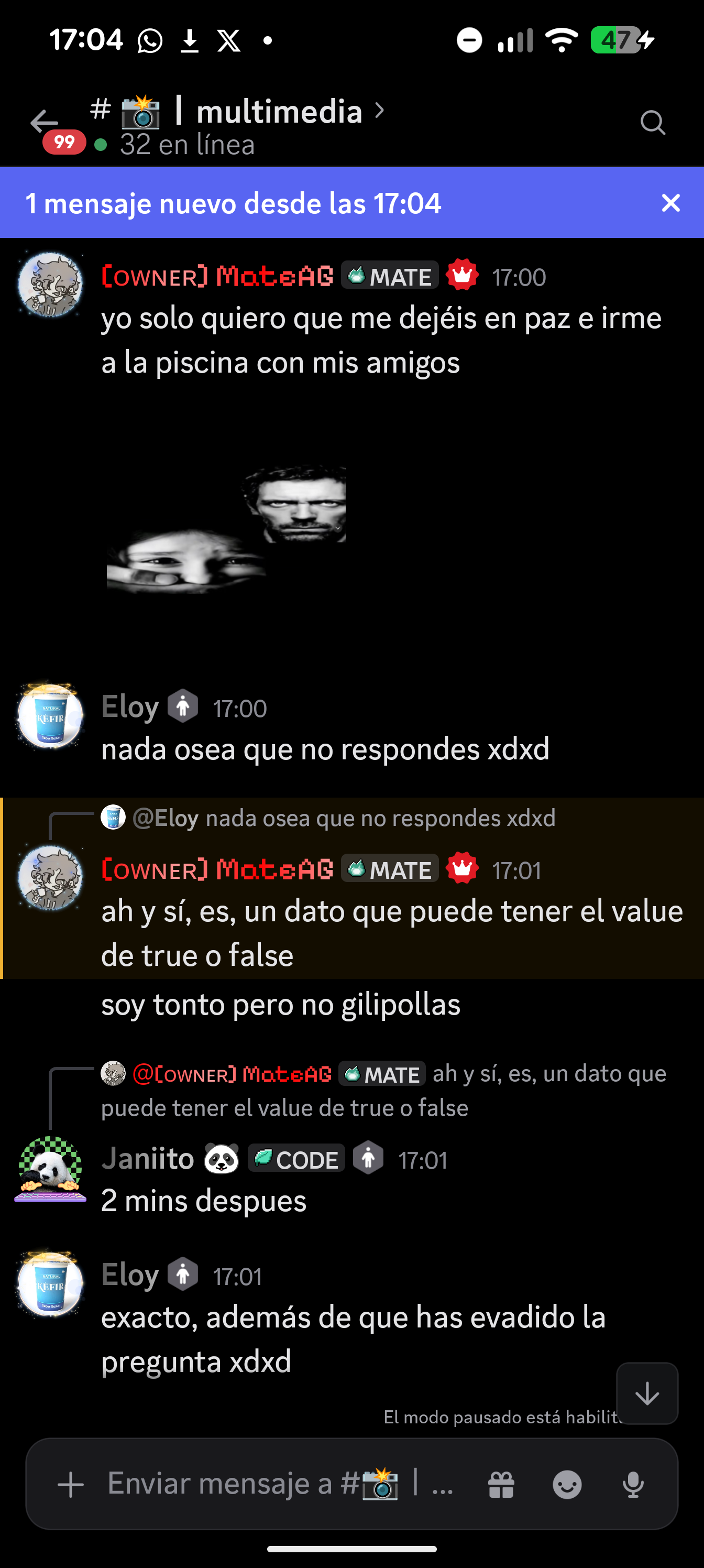 Respuesta a la pregunta de boolean tras 2 minutos