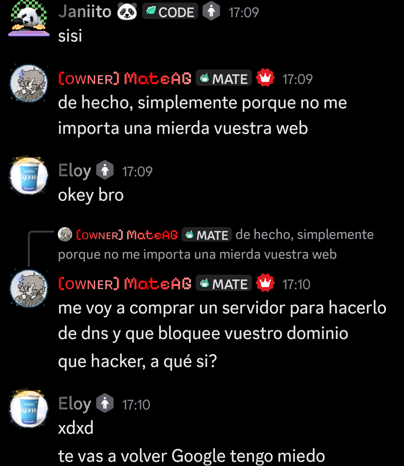 Amenaza de comprar servidor para hacer DNS y bloquear dominio